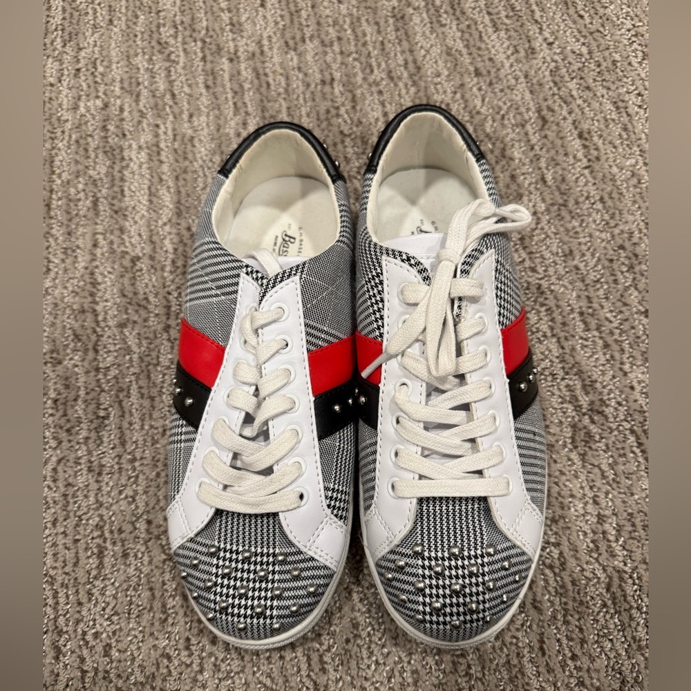 G.H. Bass & Co. Black and Red Plaid Sneakers